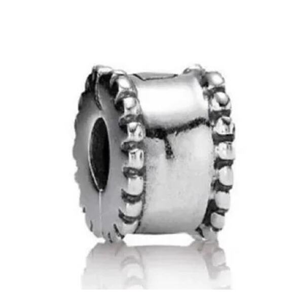 PANDORA Retired Sterling Silver Beveled Clip - 790267 - Picture 1 of 4